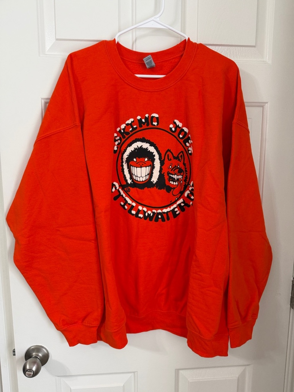 Eskimo Joe's OSU Orange, Black, & White Crew Neck Long Sleeve Unisex Sweatshirt